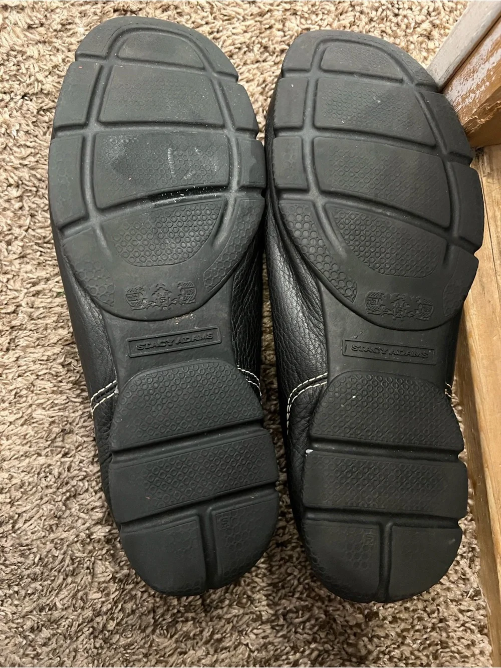 Stacy Adams black tumbled leather slip on loafers size 12m